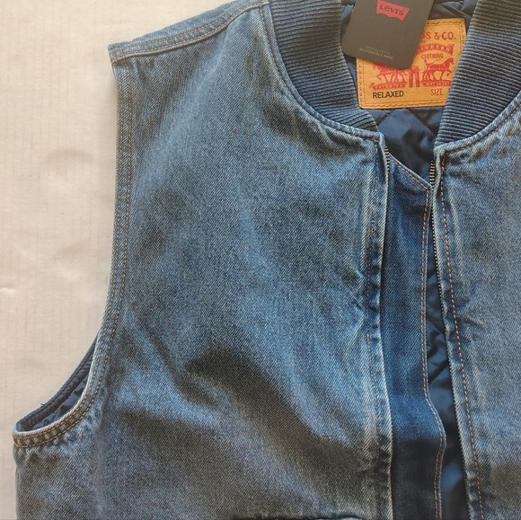 Levi's Sansome Blue Denim Vest Size Medium - Picture 5 of 16